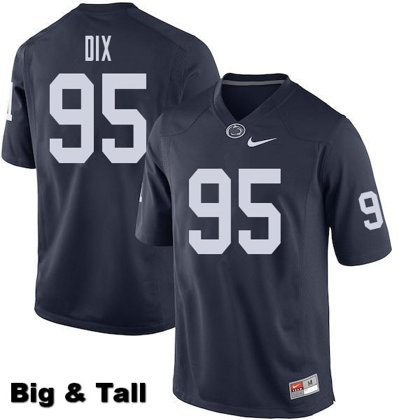 NCAA Nike Men's Penn State Nittany Lions Donnell Dix #95 College Football Authentic Big & Tall Navy Stitched Jersey VST5498AO